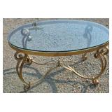Hallway table, Iron base glass-top