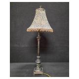 Lamp with leopard print shade