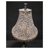 Lamp with leopard print shade