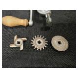 Russwin and a Universal cast iron vintage hand-crank meat grinders