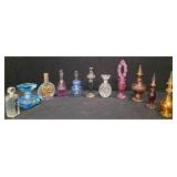 Collection of 11 Antique perfume bottles