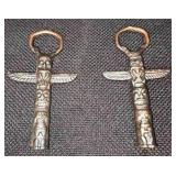 2 Iron totem pole bottle openers