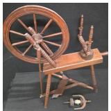 Antique wooden spinning wheel