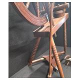 Antique wooden spinning wheel