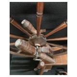 Antique wooden spinning wheel