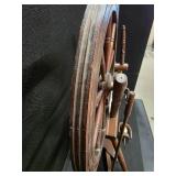 Antique wooden spinning wheel