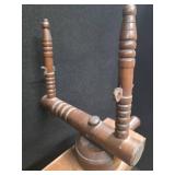Antique wooden spinning wheel