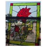 3 pieces of stained glass