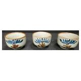 Otagiri Style MCM Vintage Teacups,  Lotus Speckled Blue / Brown
