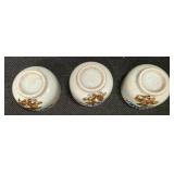 Otagiri Style MCM Vintage Teacups,  Lotus Speckled Blue / Brown