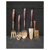 Vintage / MCM Brass and Rosewood flatware from Thailand