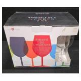 (new in box) Fine European Wine Glasses, Titanium Crystal Glasses
