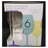 (new in box) Fine European Wine Glasses, Titanium Crystal Glasses