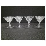 Vintage Cambridge Rose etched tumblers (7), cocktail glasses (4) and Dutton shape Pitcher
