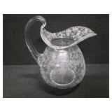 Vintage Cambridge Rose etched tumblers (7), cocktail glasses (4) and Dutton shape Pitcher