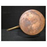 Large Copper Pan With lid and Brass handles