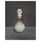 Vintage Medallion glass decanter w/ cork