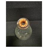 Vintage Medallion glass decanter w/ cork