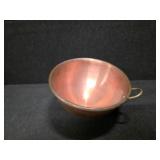 Copper pot and strainer with brass handles