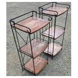 2 Three-teir metal/wood shelving units