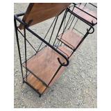 2 Three-teir metal/wood shelving units