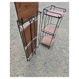 2 Three-teir metal/wood shelving units