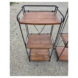 2 Three-teir metal/wood shelving units