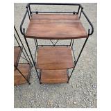 2 Three-teir metal/wood shelving units