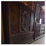 Ornate Carved-Wood dresser set