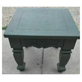 Broyhill hardwood forest-green painted side table