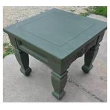 Broyhill hardwood forest-green painted side table