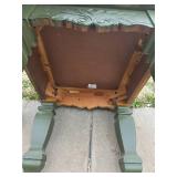 Broyhill hardwood forest-green painted side table