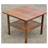 MCM Walnut and cane end table