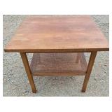 MCM Walnut and cane end table