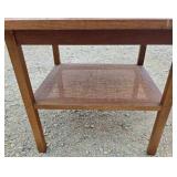 MCM Walnut and cane end table