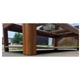 Glass-top coffee table