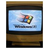 Vintage desk-top computer setup