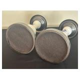 Pair of Vintage Blue and White Ceramic Candle Holders