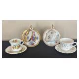Demitasse Teacups with Saucers by Royal Albert, Hammersly, Wedgwood and Tuscan