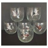 Vintage Ned Smith Waterfowl Lowball Glasses