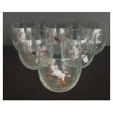 Vintage Ned Smith Waterfowl Lowball Glasses