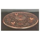 Vintage Tiffin Glass Shaggy Rose Pink Depression Glass Cake Plate
