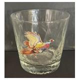 Set of Six Vintage Ned Smith Waterfowl Lowball Glasses
