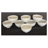 Set of Eight Crate & Barrel White Serving Bowls