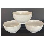 Set of Eight Crate & Barrel White Serving Bowls