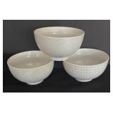 Set of Eight Crate & Barrel White Serving Bowls