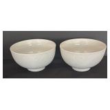 Set of Eight Crate & Barrel White Serving Bowls