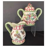 Tracy Porter Winterland Collection Creamer Pitcher and Sugar Dish