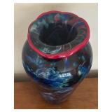 Stunning Vintage Hand Blown Art Glass Vase