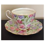 Four Fancy Teacups with Saucers by Royal Standard, Rosina, Royal Albert and More